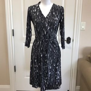 Leopard Print Faux Wrap Dress